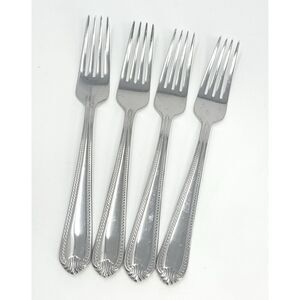 Lenox BEAD Stainless 18/10 Glossy Dinner Place Fork 8 1/8” Set Of 4 Replacement